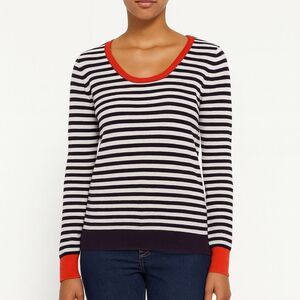 Banana Republic Sweater XS Stripe Scoop Neck Coastal Nautical Sailor Pullover